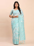 Shree Shyam Fashion Linen Cotton Sky Blue Saree
