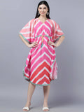 Myshka Women's Multicoloured Striped Kaftan Dress