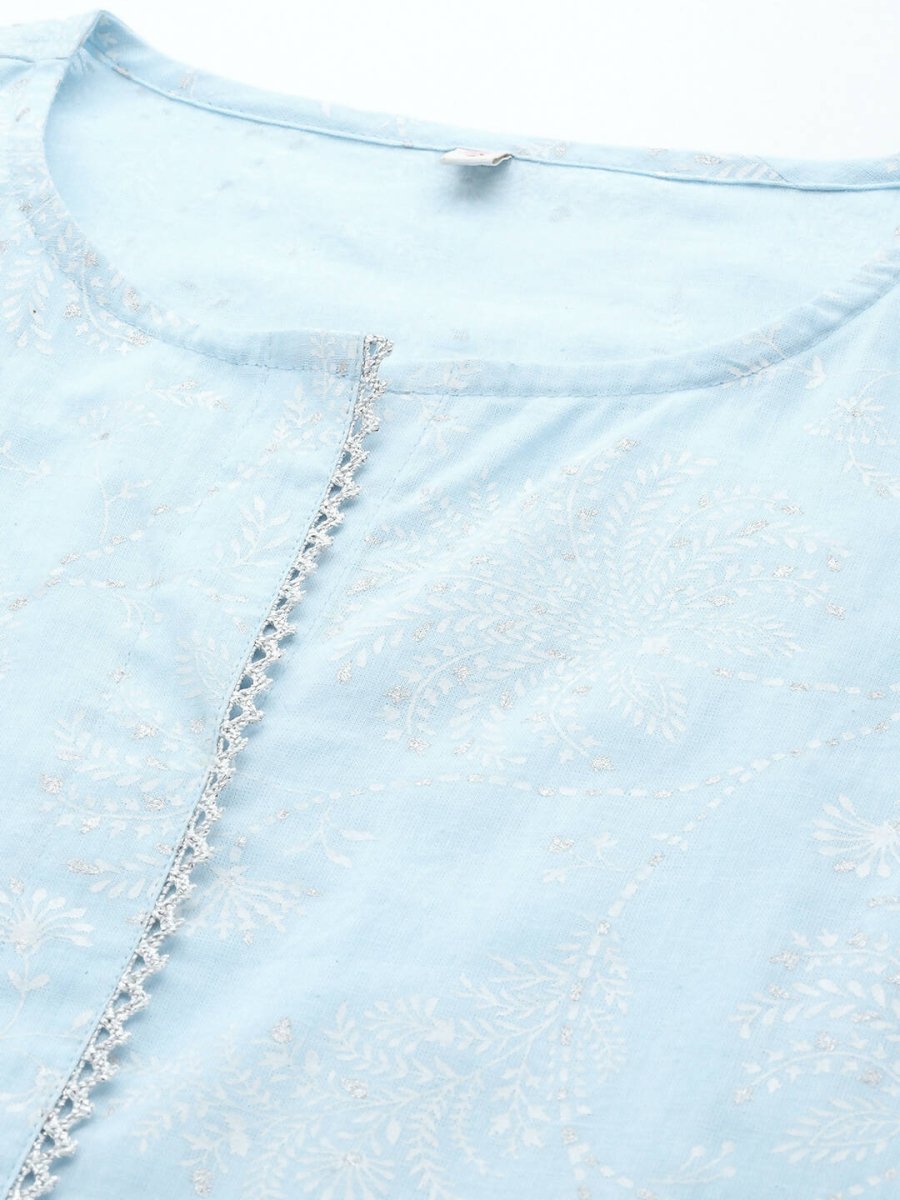 Ahalyaa Women's Traditional Wea Kurta Set - Aqua