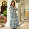 PartyWear Designer Mint Cream Pure Maslin Palazzo Suit - Anbazaar