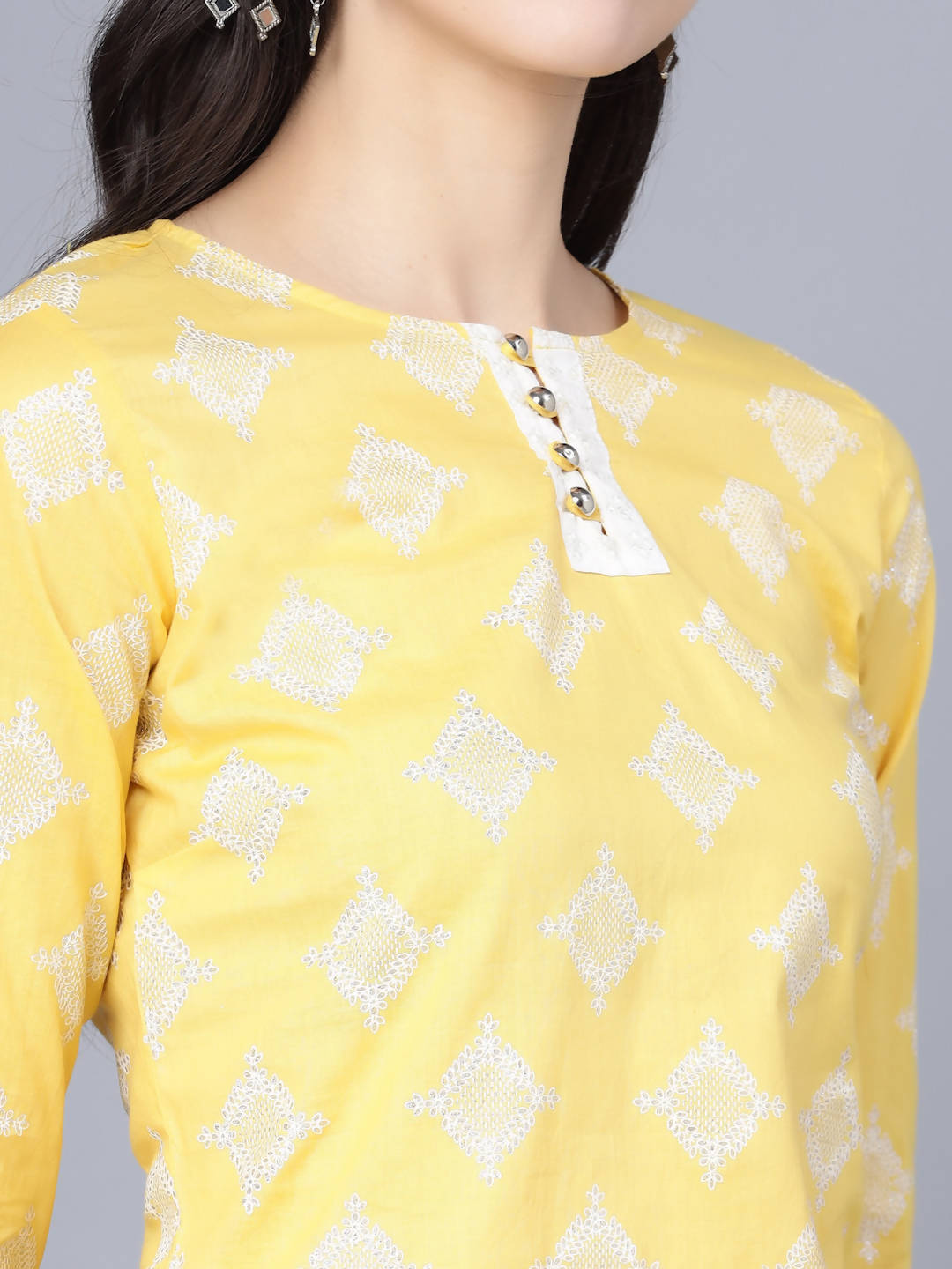 Myshka Yellow White Printed Ready to Wear Lehenga