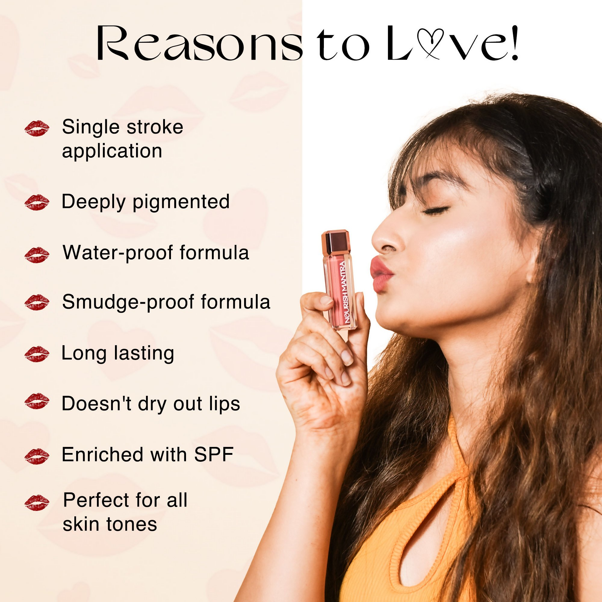 Nourish Mantra Liquid Lipstick Creamy Matte with SPF / Water Proof, Smudge Proof Shade-Jashn-e-gulab