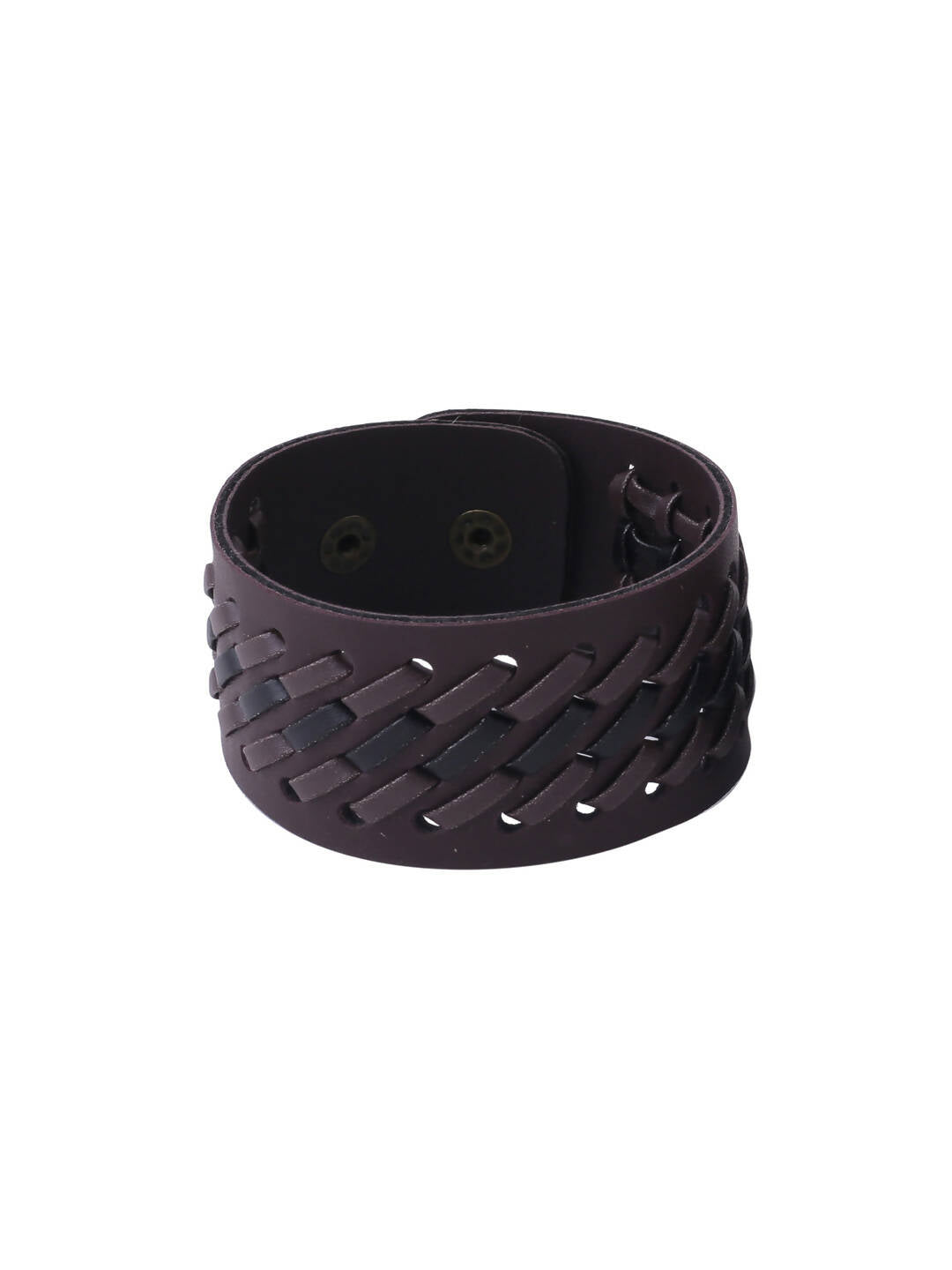 NVR Men's Brown Leather Bracelet