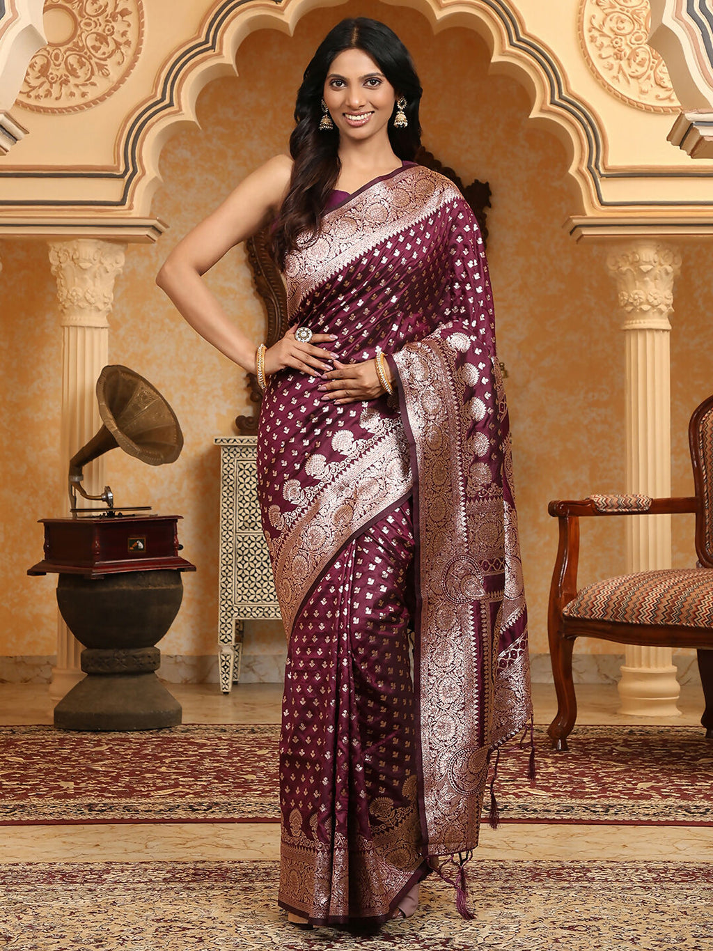 Shree Shyam Fashion Banarasi Silk Purple Saree