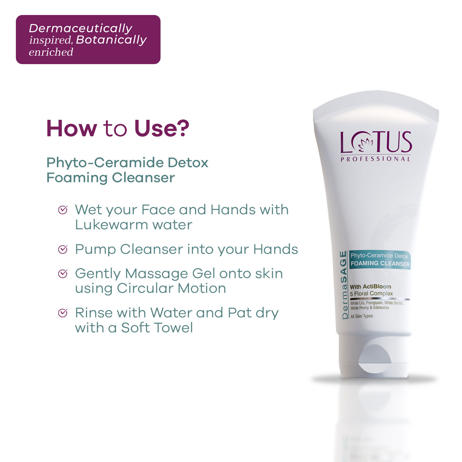 Lotus Professional Dermasage Phyto Ceramide Detox Foaming Cleanser