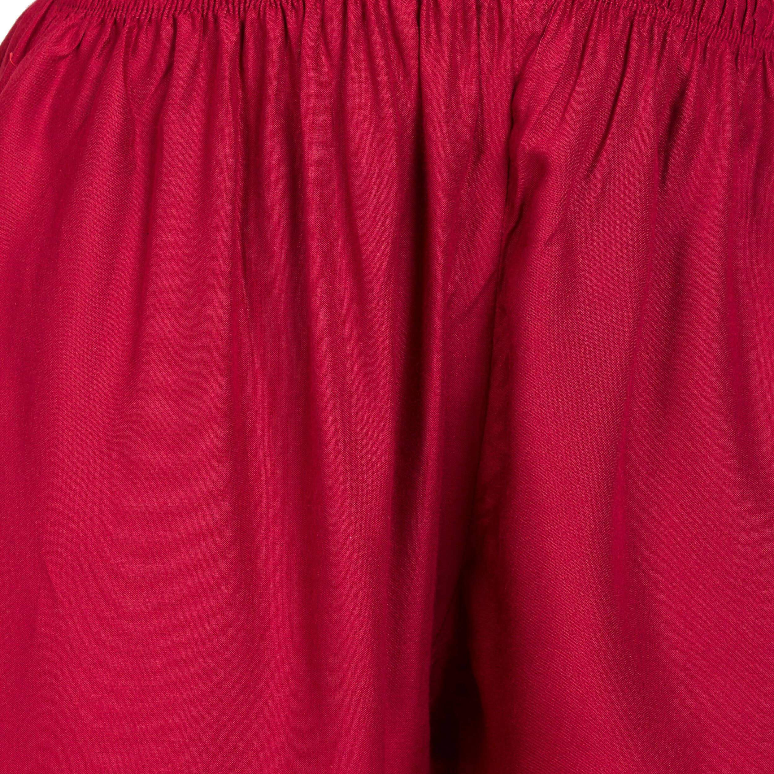 PAVONINE Maroon Color Golden Printed Rayon Fabric Sharara For Women & Girls
