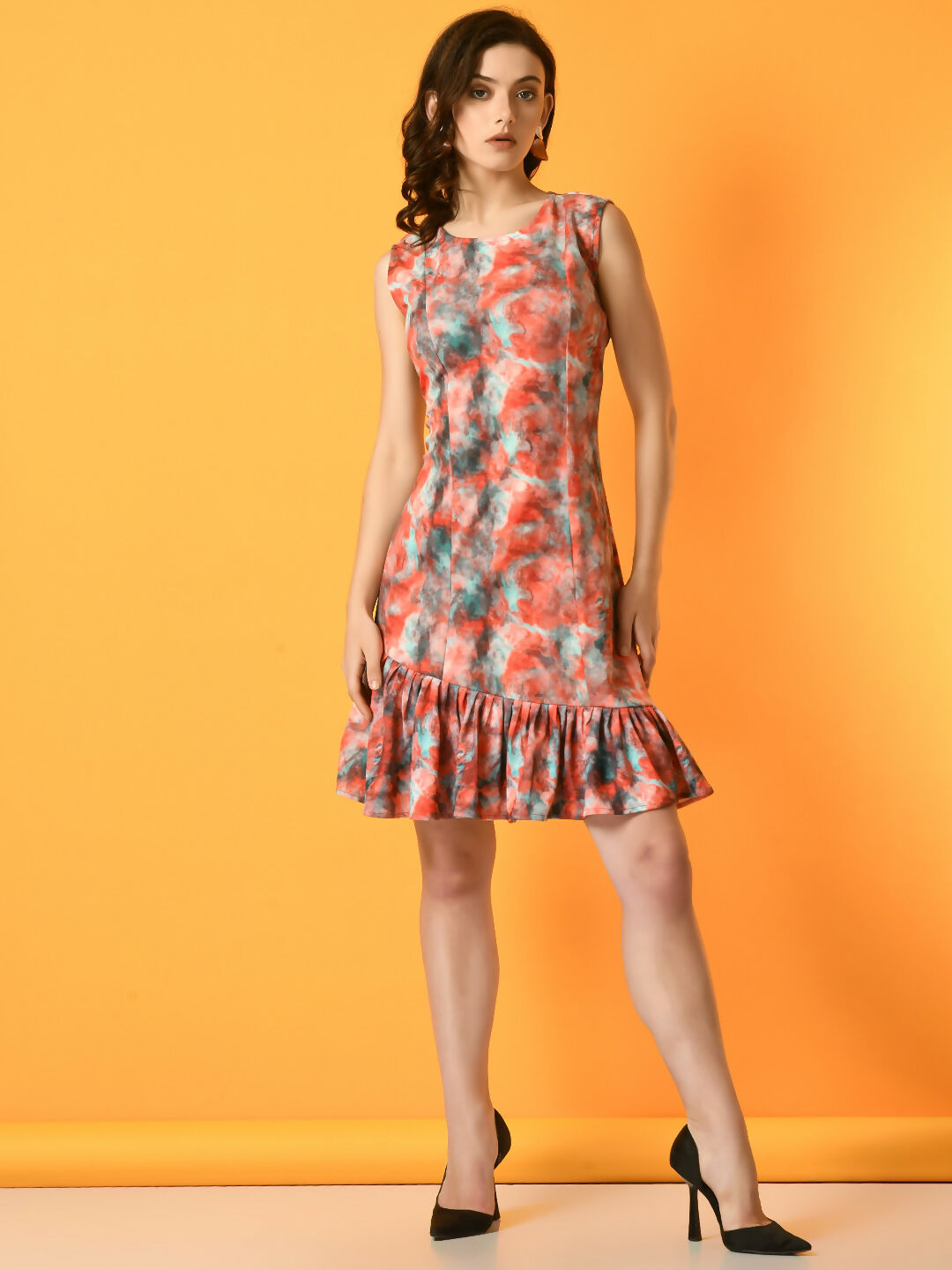 Myshka Women's Multi Printed Party Dress