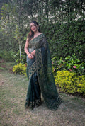 Vamsee Aaisa Green Organza Saree
