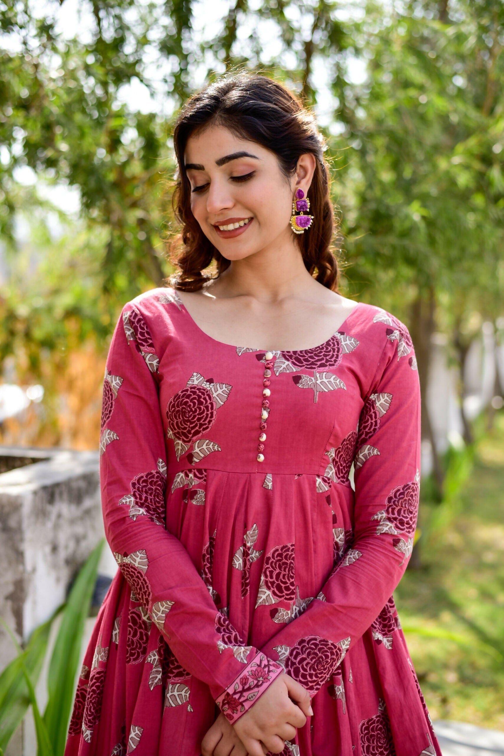 Jyoti Fashion Women's Rani Pink Cotton Silk Heavy Digital Printed Kurta Plazo Set