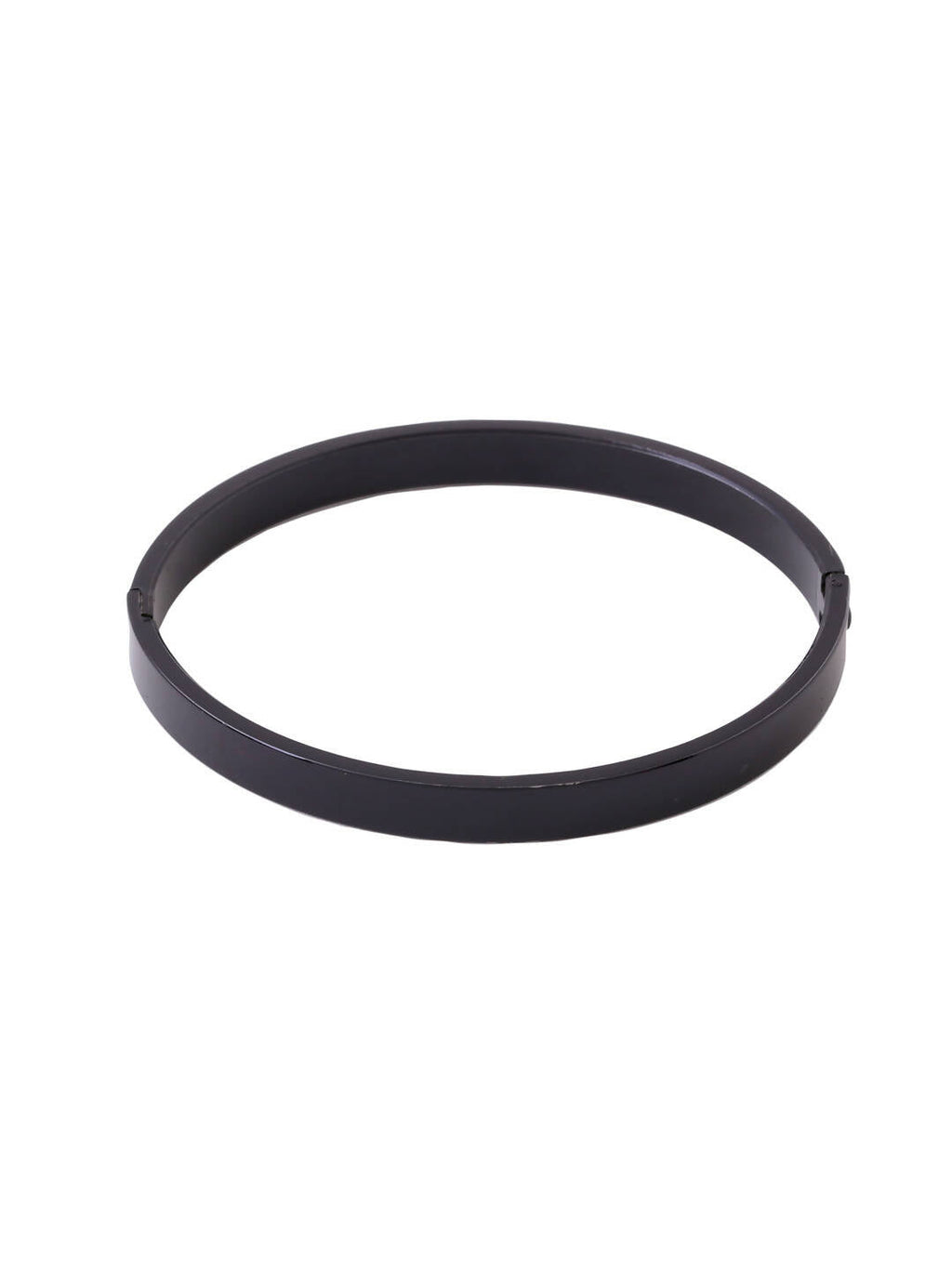 NVR Men's Black Metal Interlock Kada Bracelet
