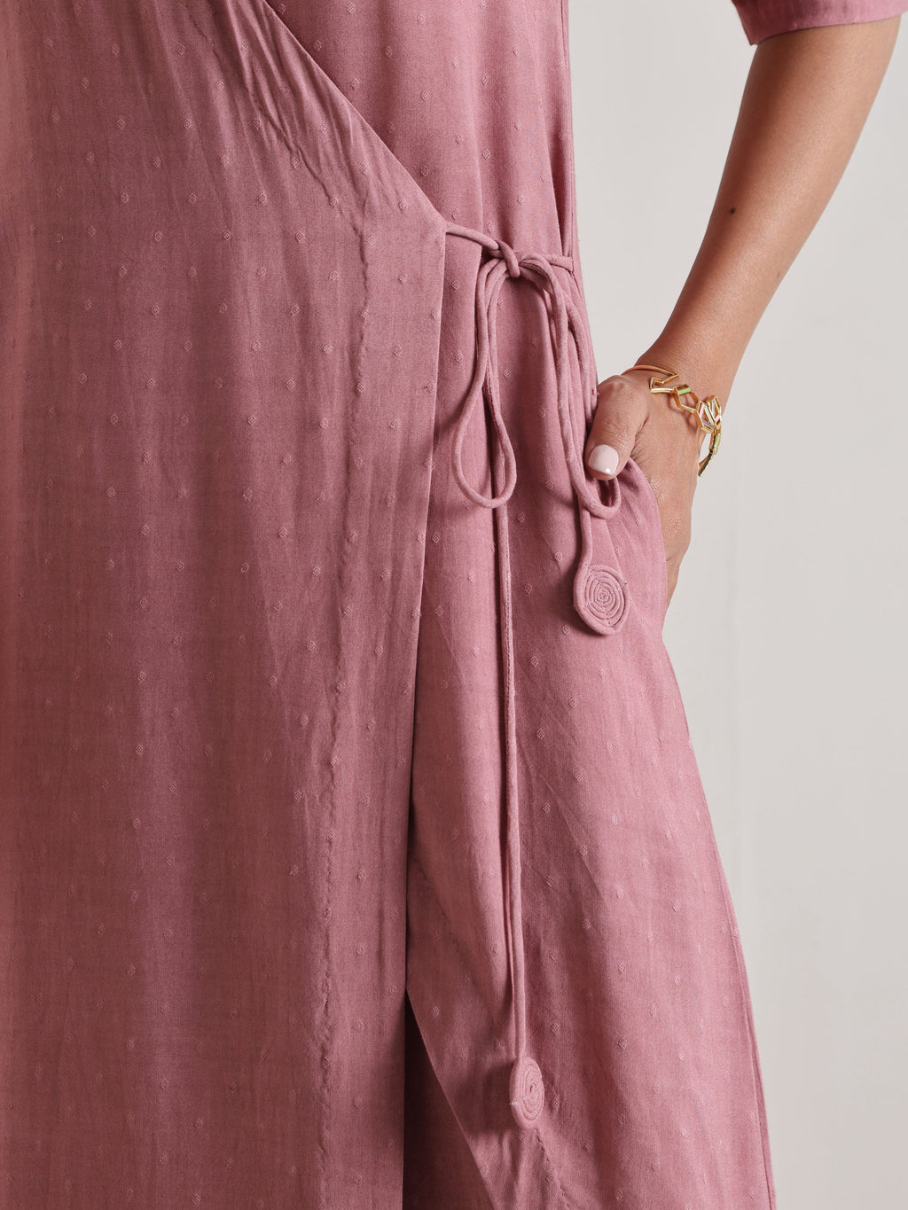 trueBrowns Mauve Angrakha Kurta Set