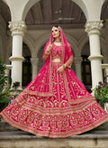Monjolika Fashion Rani Pink Butterfly Net Embroidered Work Stunning Lehenga For Wedding Season