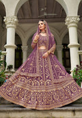 Monjolika Fashion Purple Butterfly Net Embroidered Work Stunning Lehenga For Wedding Season