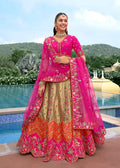 Monjolika Fashion Multicolor Designer Embroidered Work Fancy Silk Wedding Lehenga Choli