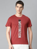Alcis Men Typography Printed Anti Static Slim Fit Sports T-shirt