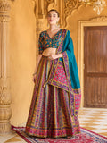 Monjolika Fashion Turquoise Color Jacquard Designer Lehenga Choli For Festival