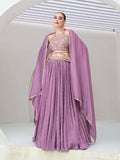 Monjolika Fashion Lavender Festive Look With Silk Crush Lehenga Choli