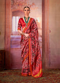 Monjolika Fashion Multi Colour Patola Print Silk Blend Trendy Saree