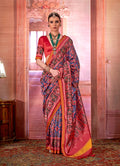 Monjolika Fashion Multi Colour Patola Print Silk Blend Trendy Saree