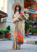 Monjolika Fashion Multi Colour Silk Blend Digital Print Casual Classic Saree