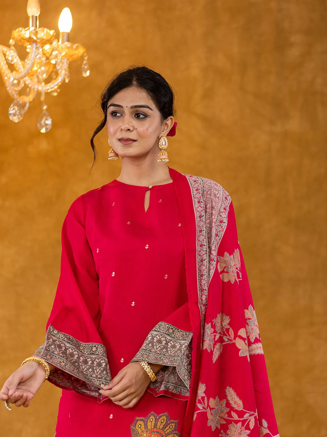 Yufta Pink Pakistani Style Kurta Dupatta Set