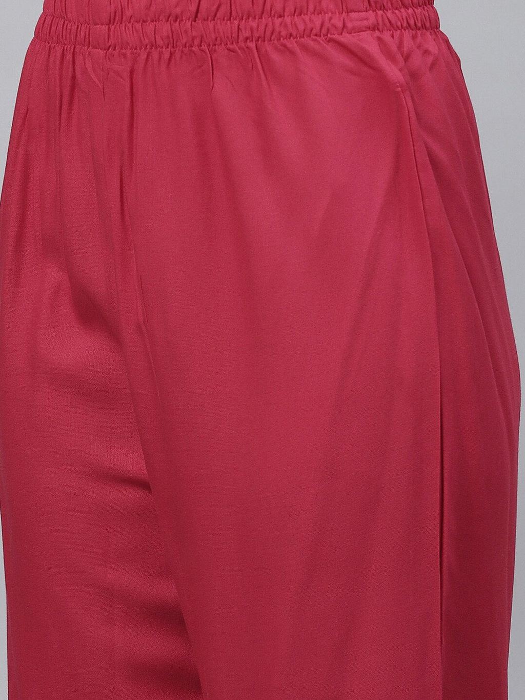 HERE&NOW Women Red Floral Printed Panelled Thread Work Kurta with Trouser & Dupatta