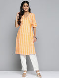 HERE&NOW Ethnic Motifs Printed Straight Angrakha Kurta