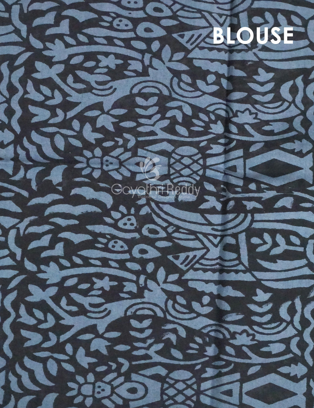 Black and Grey Pichwai Print Munga Cotton Saree By Gayathri Reddy Designer Studio