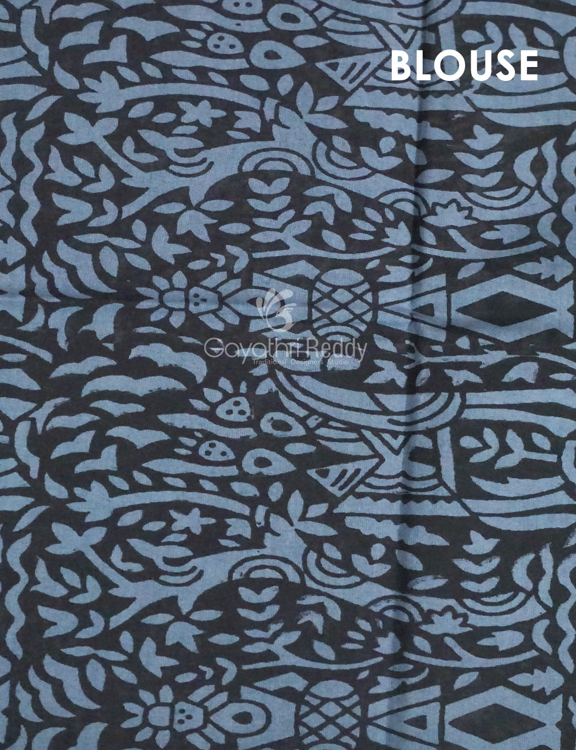 Black and Grey Pichwai Print Munga Cotton Saree By Gayathri Reddy Designer Studio