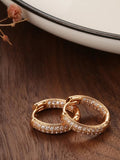 Shining Diva Rose Gold Contemporary Hoop Earrings