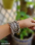 Tehzeeb Creations Women's Oxidised Afghani Style Bangle (Kadha) With Ghungroo