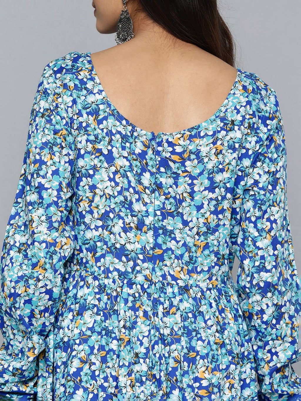 HERE&NOW Women Floral Printed Scoop Neck Anarkali Kurta