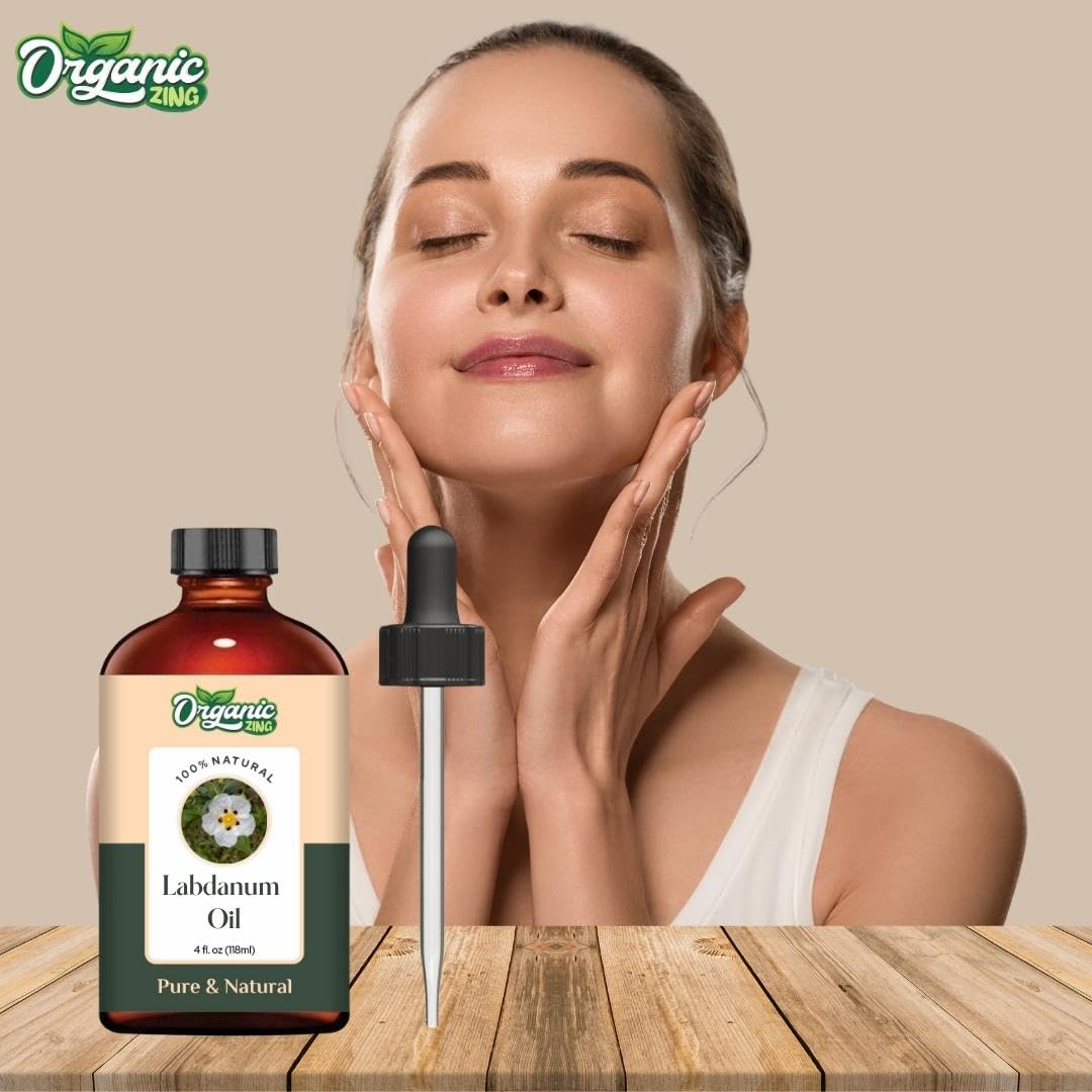 Organic Zing Labdanum (Cistus ladanifer) Oil | Pure & Natural Essential Oil for Skincare, Aroma & Diffusers