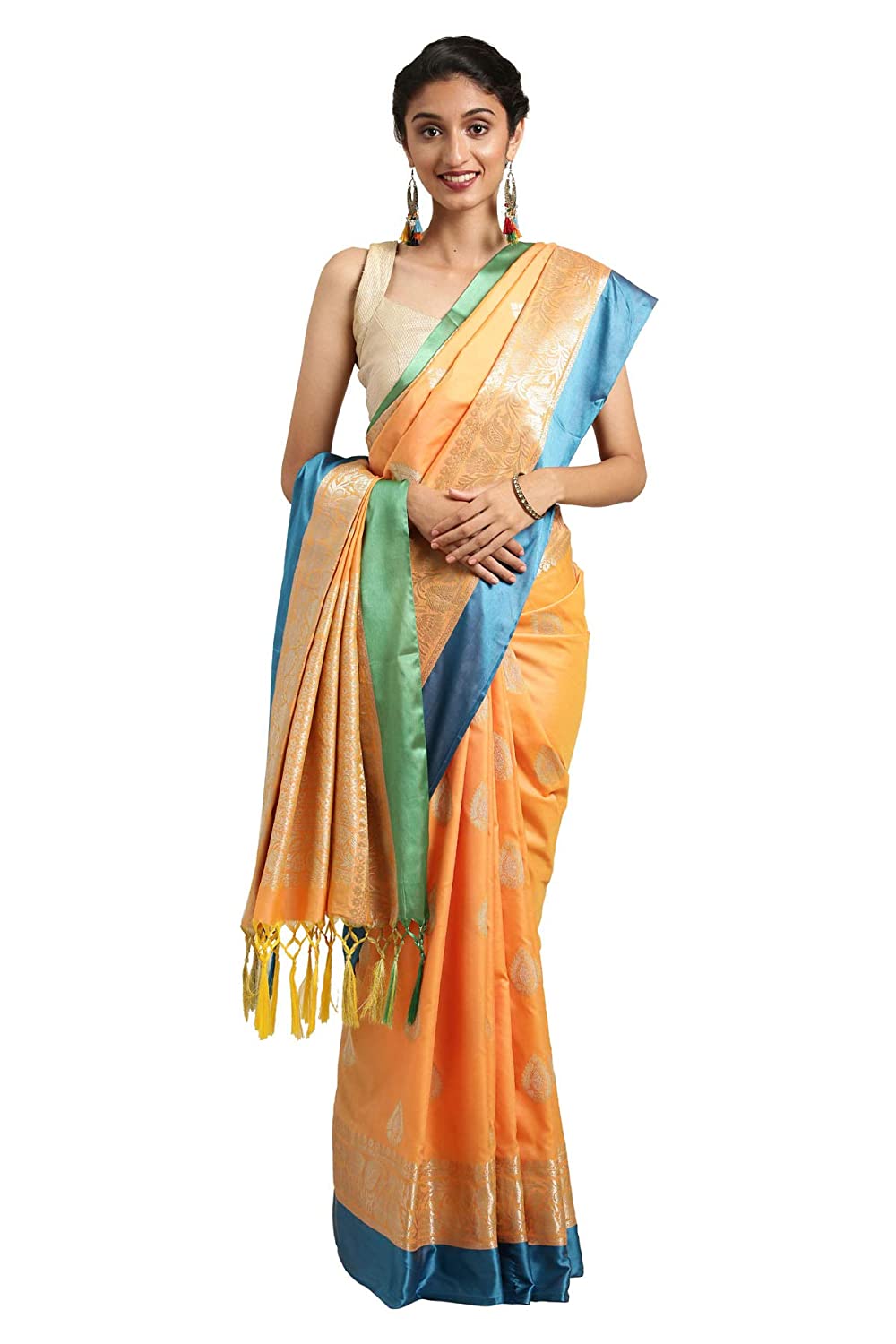 Varkala Silk Sarees Women'S Banarasi Katan Silk Saree With Blouse Piece