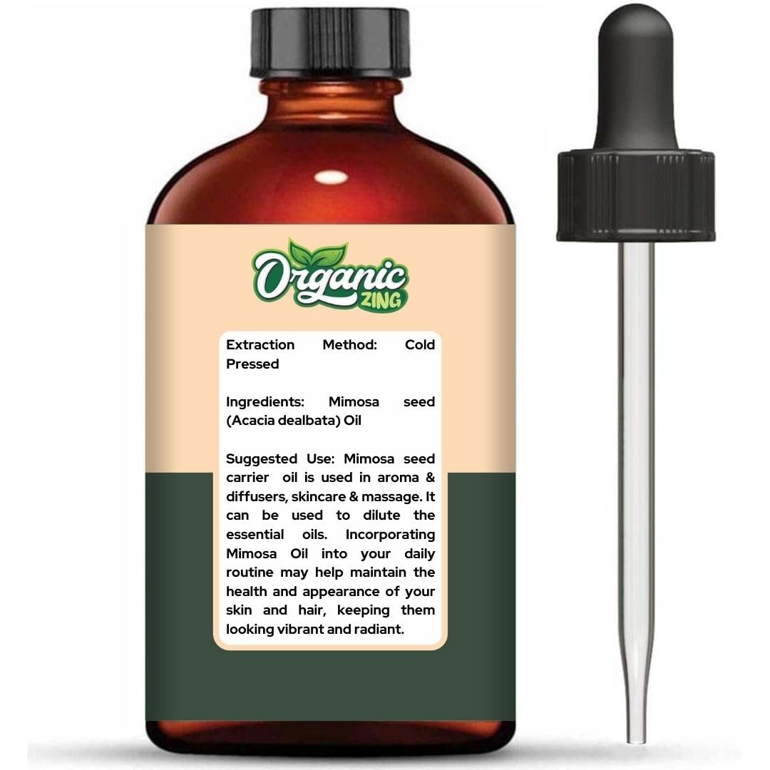 Organic Zing Mimosa Seed (Acacia dealbata) | Pure & Natural Essential Oil for Aroma & Diffusers, Skincare, Massage