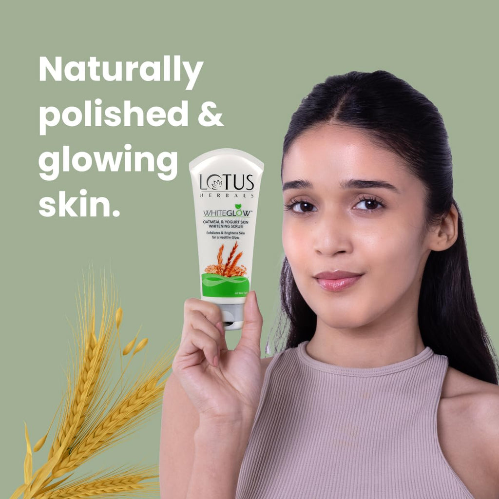 Lotus Herbals WhiteGlow Skin Brightening Oatmeal & Yogurt Gentle Exfoliator Scrub