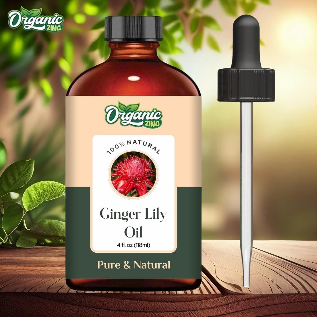 Organic Zing Ginger Lily (Hedychium coronarium) Oil | Pure & Natural Essential Oil for Skincare, Hair Care, Aroma and Diffusers