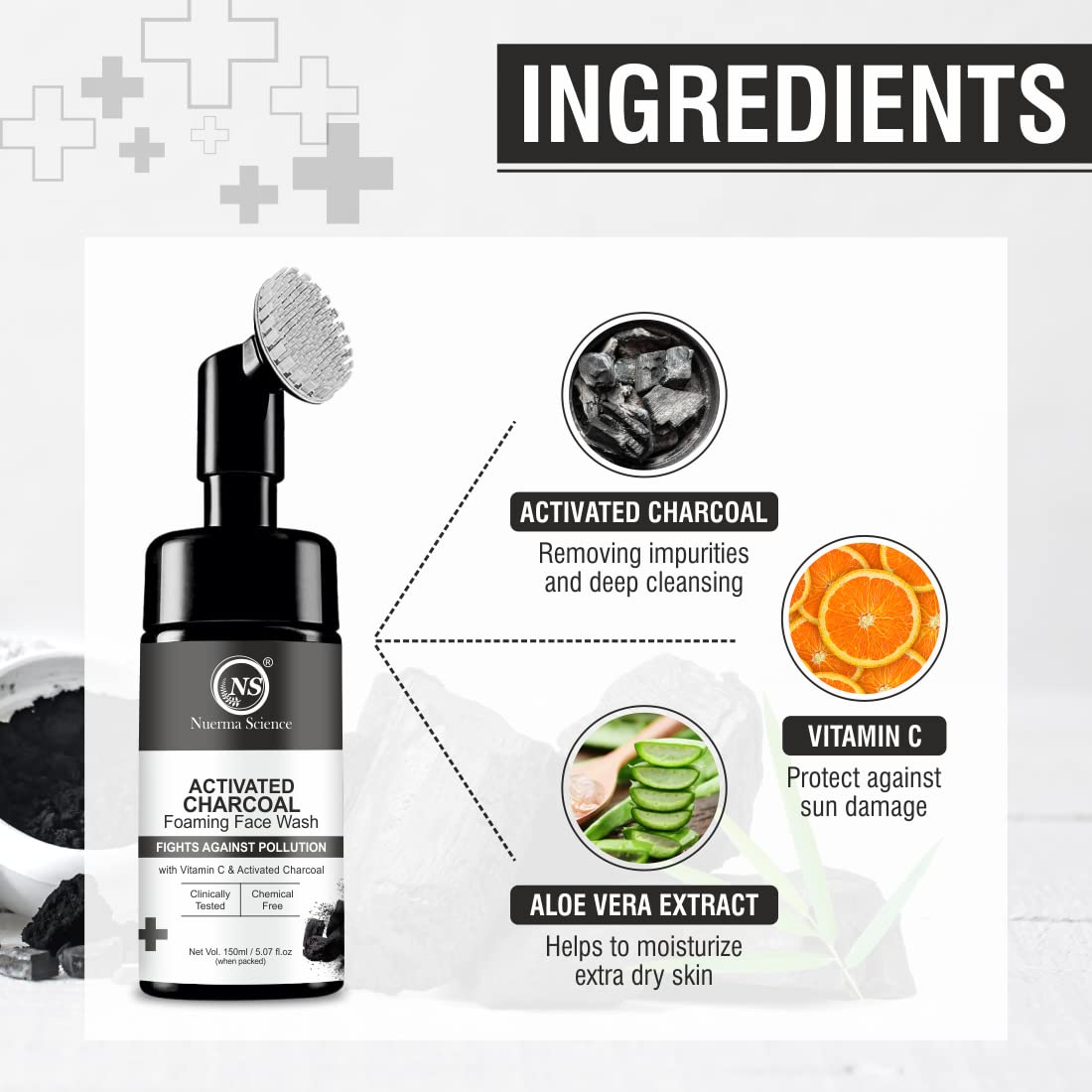 Nuerma Science Charcoal Foaming Face Wash