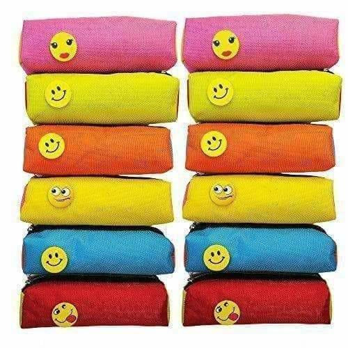 Bright Colour Multipurpose Smiley Pen Pencil Pouch Case