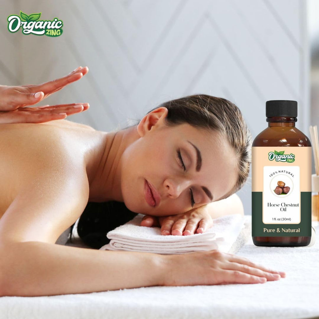 Organic Zing Horse Chestnut (Aesculus hippocastanum) Oil | Pure & Natural Essential Oil for Skincare, Hair Care & Massage