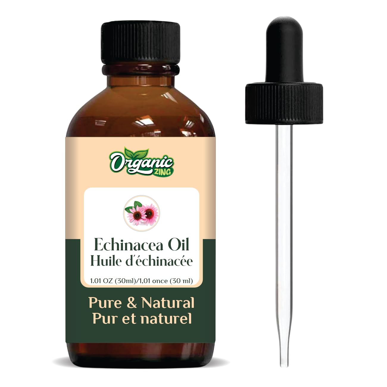 Organic Zing Echinacea (Echinacea angustifolia) Oil | Pure & Natural Carrier Oil for Skincare and Hair Care
