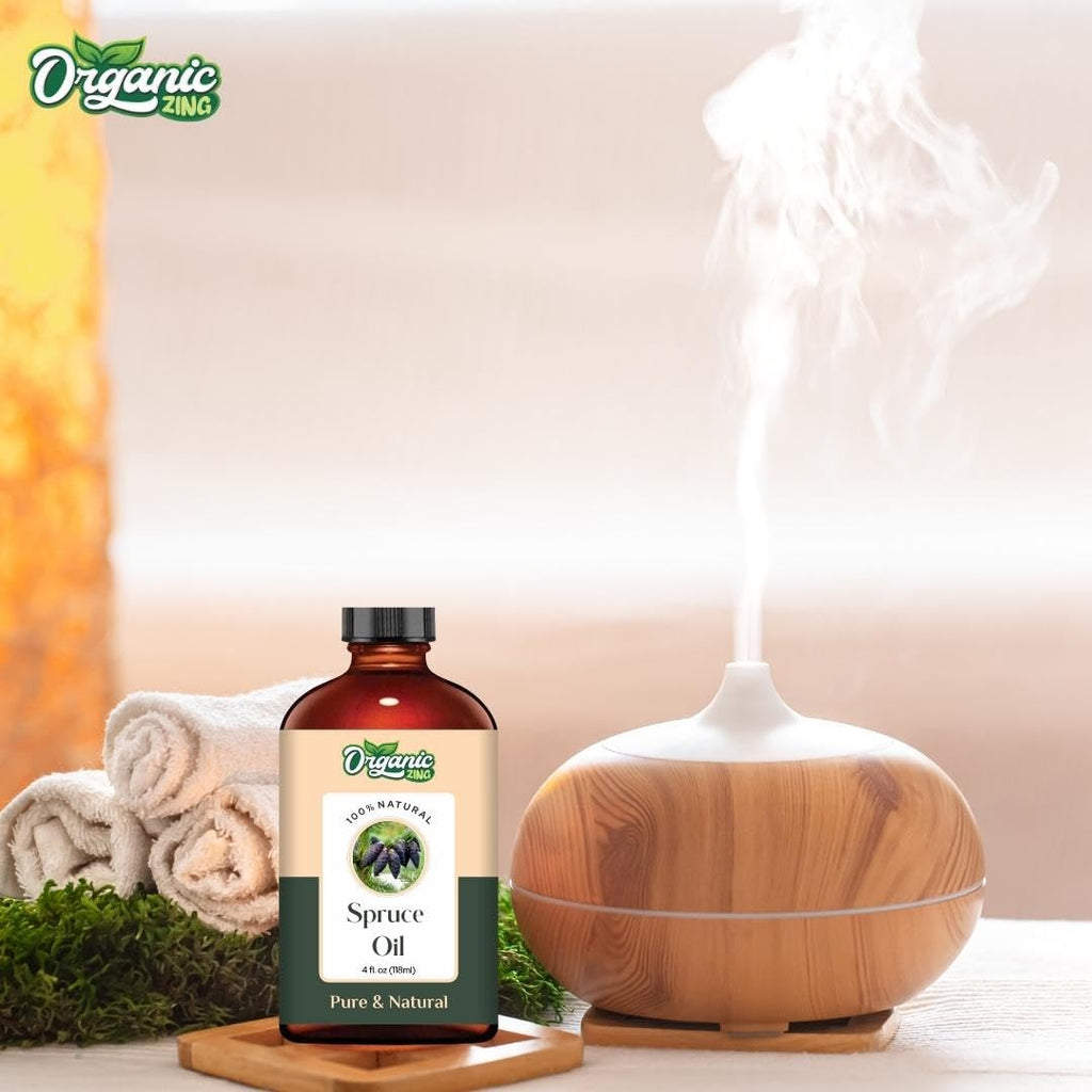 Organic Zing Spruce (Picea) Oil | Pure & Natural Essential Oil for Aroma, Diffusers, Hair Care & Massage