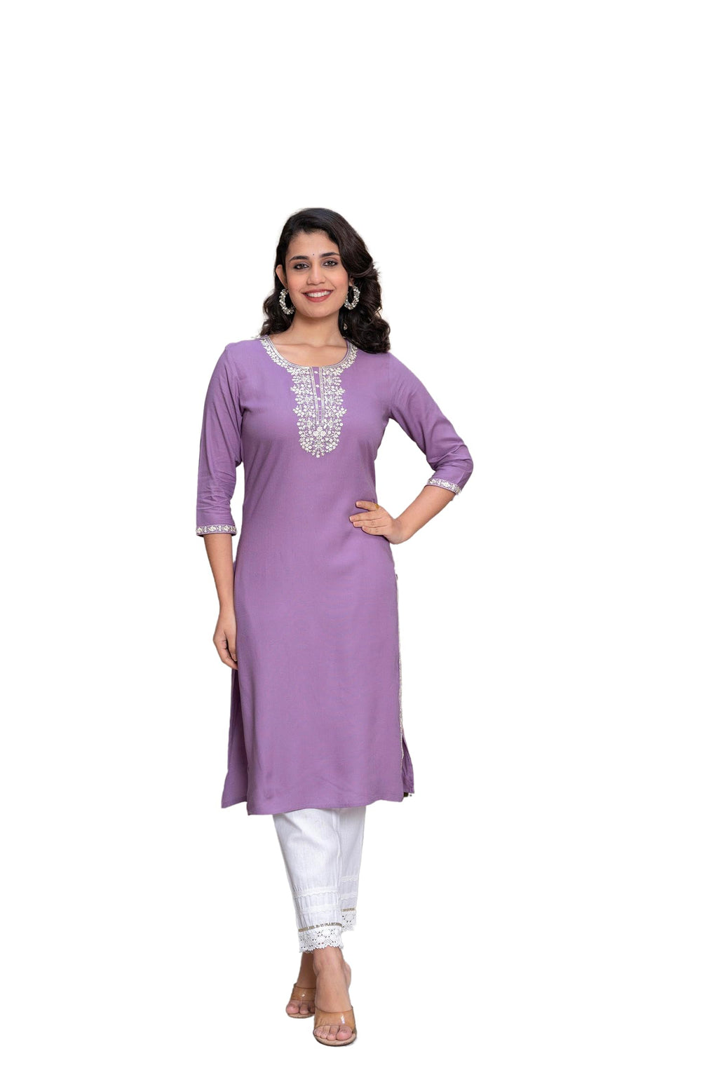 Juniper Women's Purplethread Embroidered Rayon Kurta