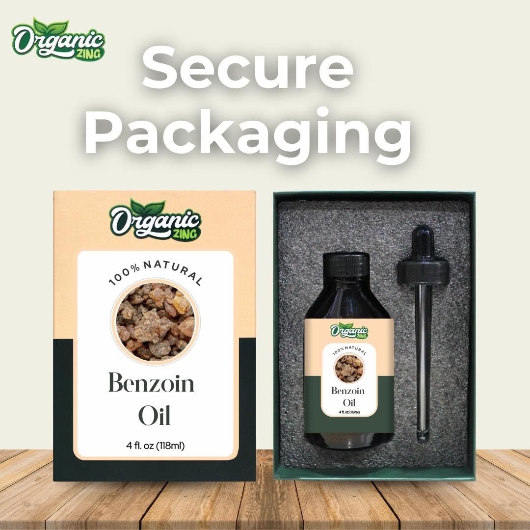 Organic Zing Benzoin (Styrax Benzoin) Oil | Pure & Natural Essential Oil for Skincare, Aroma & Diffusers