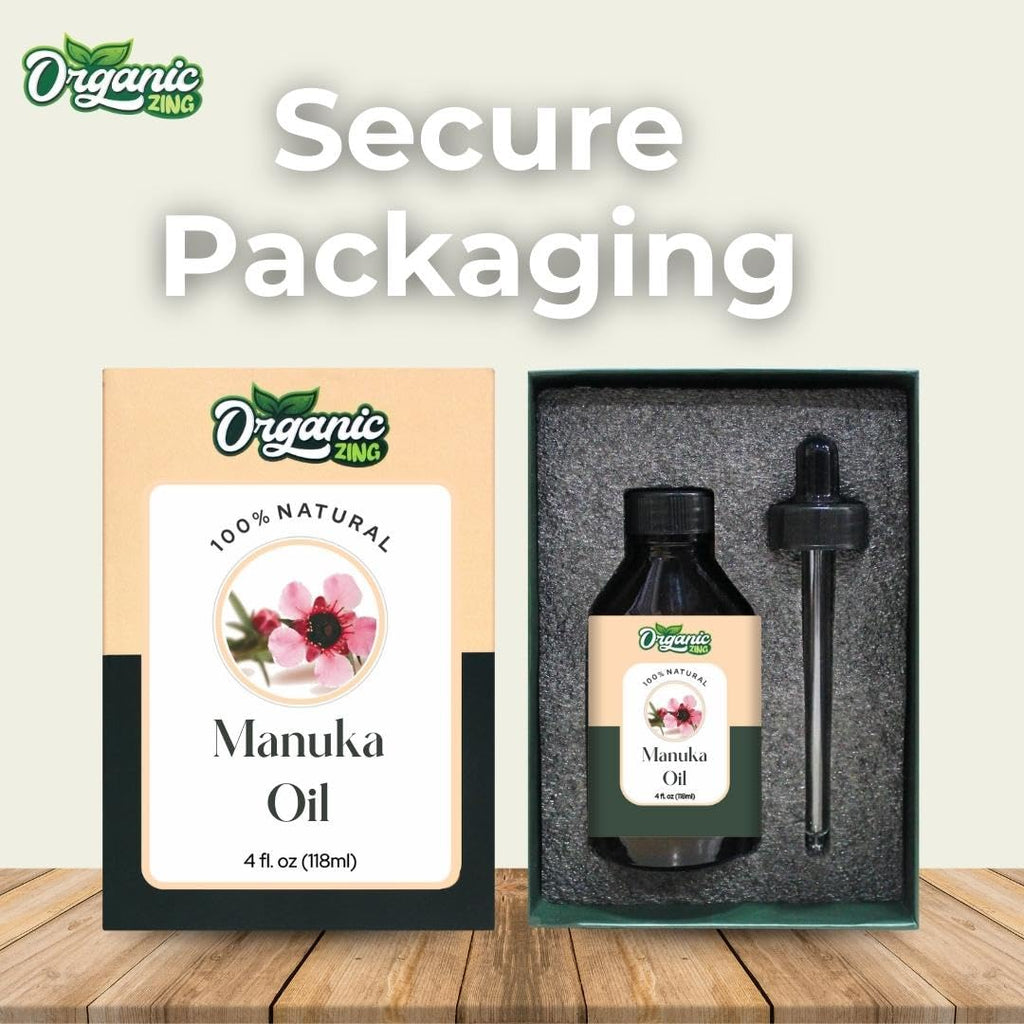 Organic Zing Manuka (Leptospermum scoparium) Oil | Pure & Natural Oil for Skin Care. Hair Care, Aroma & Diffusers