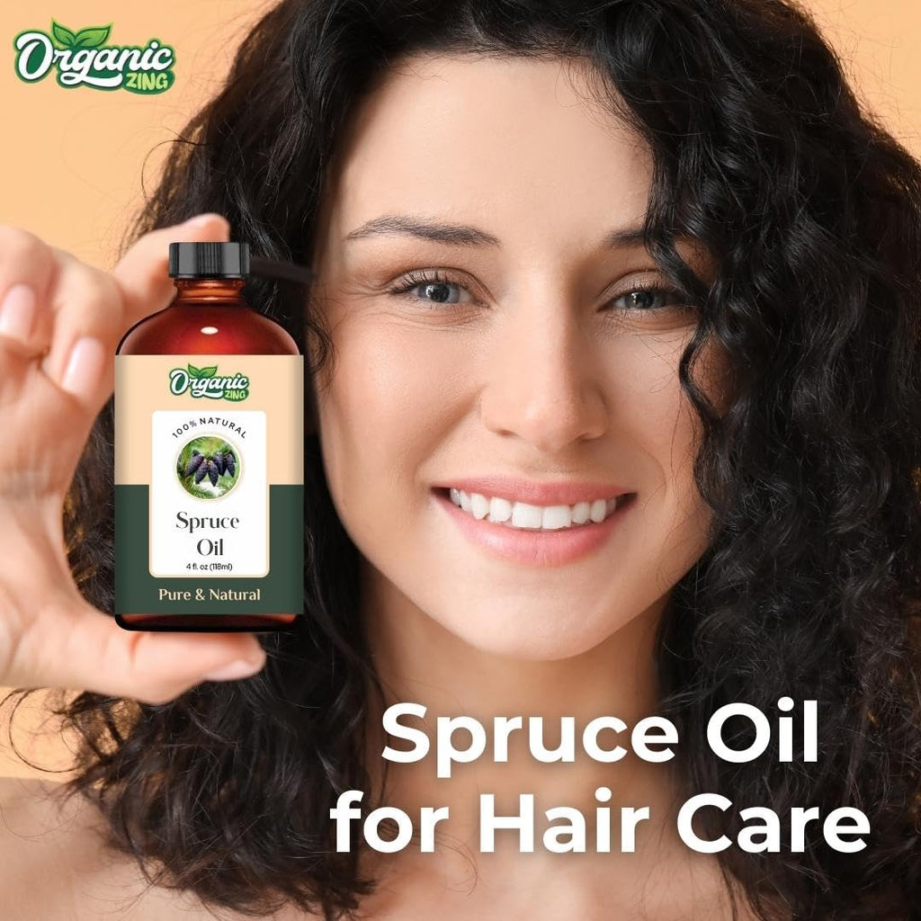 Organic Zing Spruce (Picea) Oil | Pure & Natural Essential Oil for Aroma, Diffusers, Hair Care & Massage