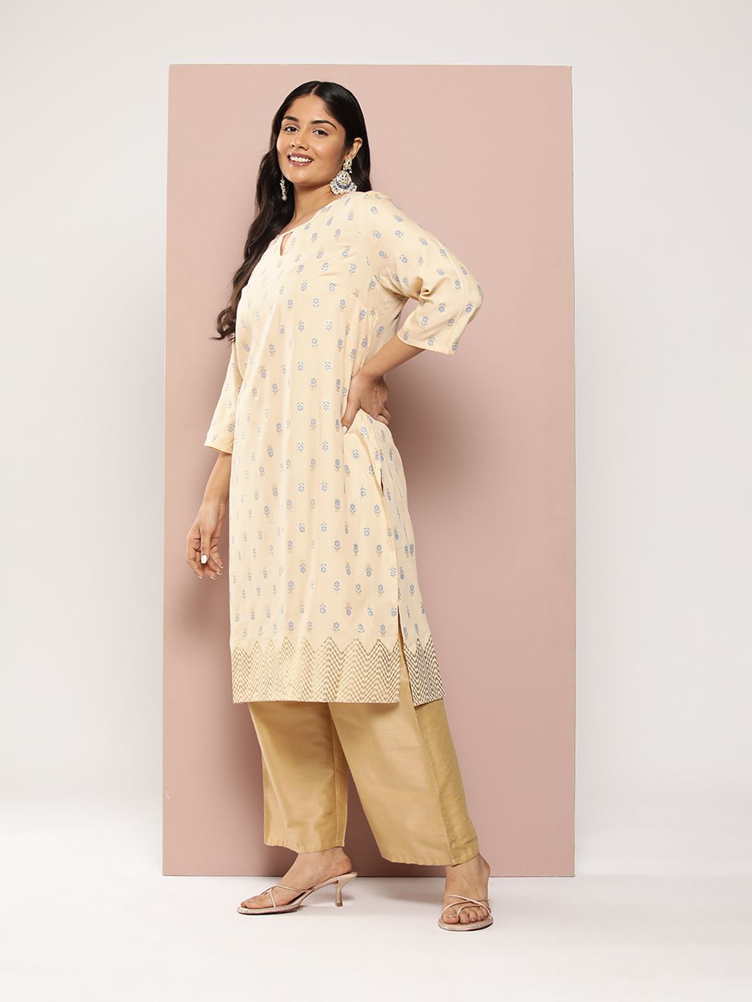 Sztori Plus Size Ethnic Motifs Printed Kurta