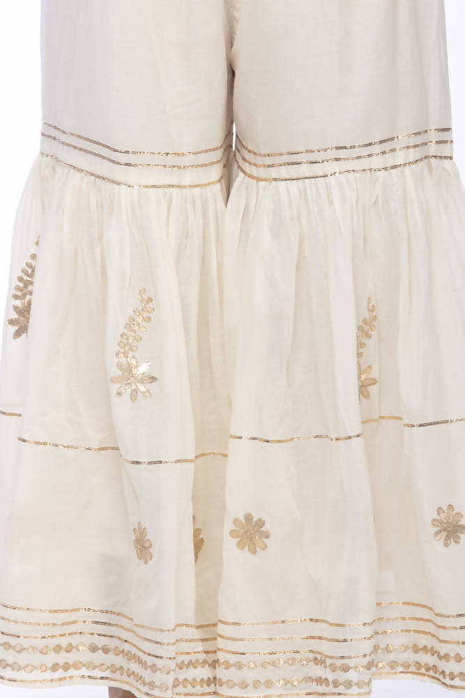 Mominos Fashion Cotton Off White Beautiful Gotta Work Sharara