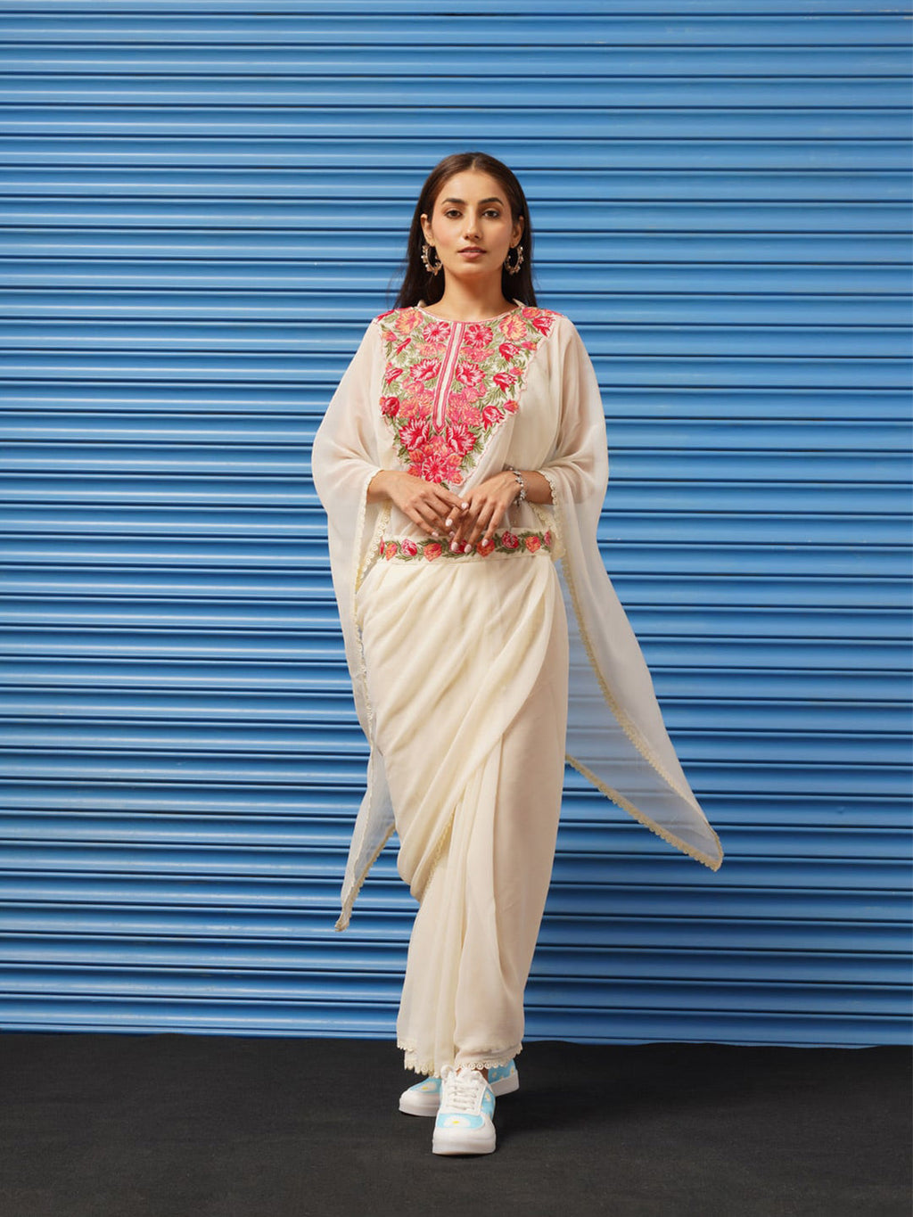 Tikhi Imli Kaftan Saree With Belt