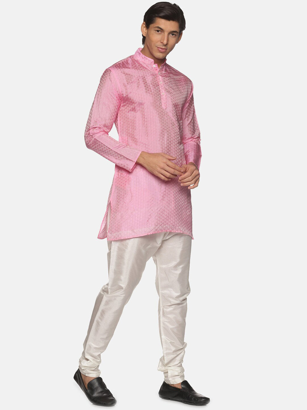 Sethukrishna Men Pink Kurta with Churidar